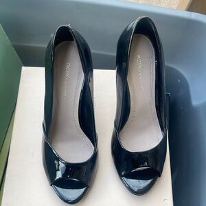 BCBG black peep heel